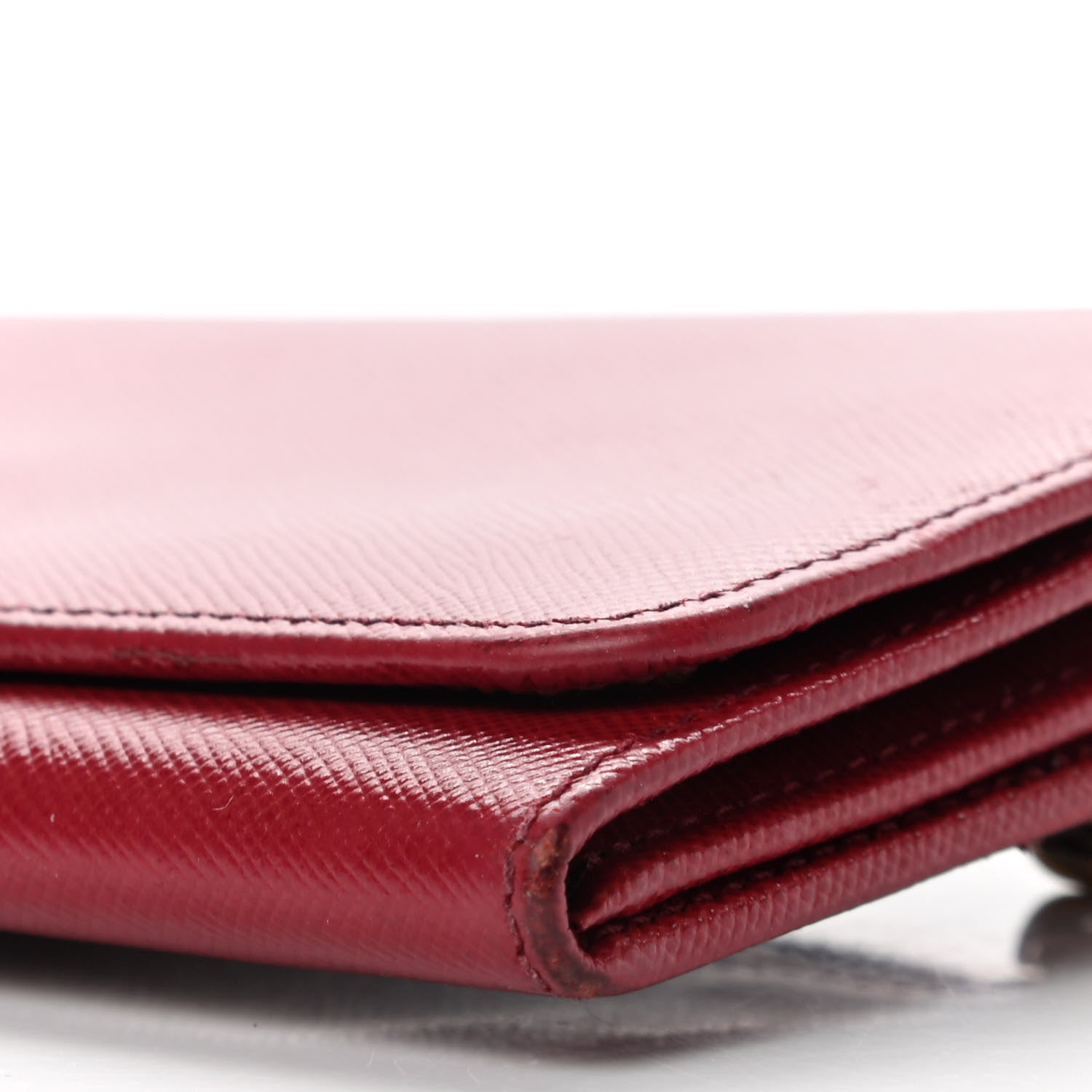 Prada Saffiano Metal Continental Flap Wallet Fuoco 13 of 14