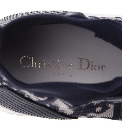 Christian Dior Technical Knit Calfskin Oblique Womens Walk'n Dior Mid Top Sneakers 40 Deep Blue 9 of 9