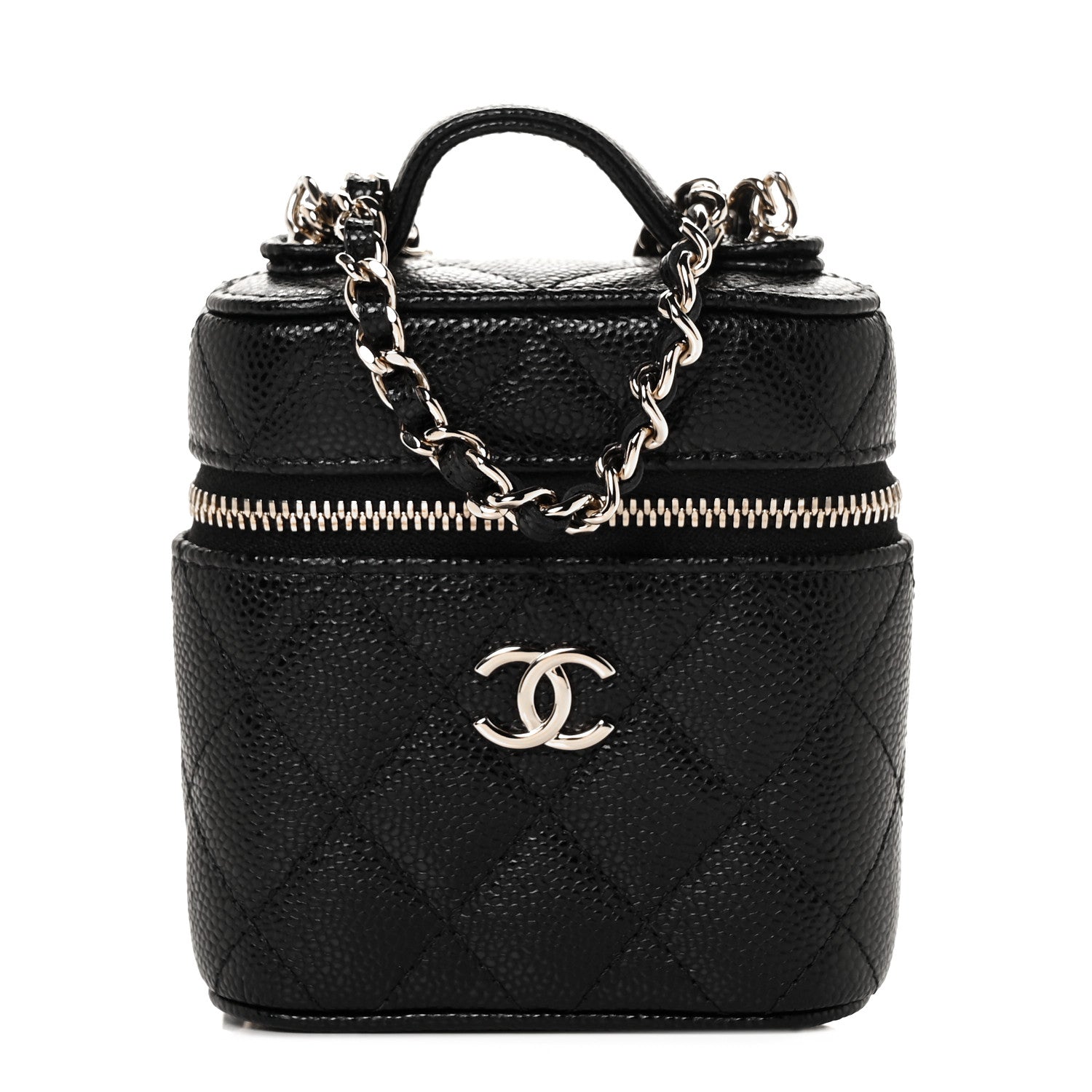 Chanel Caviar Quilted Small Handle With Care Vanity Case With Chain Black 1 of 9