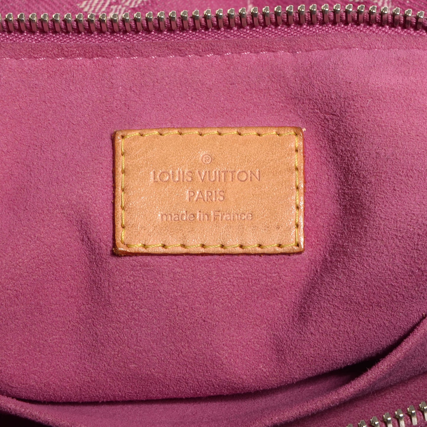 Denim Baggy PM with Long Strap Fuchsia