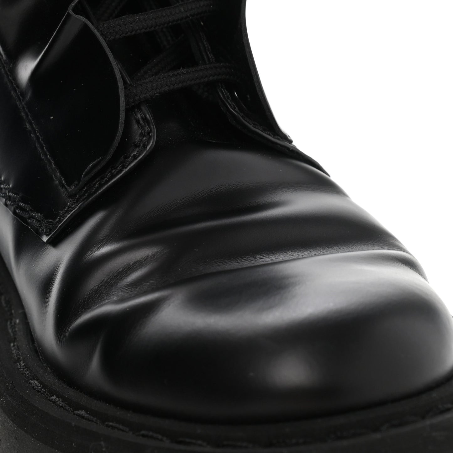 Calfskin Ruffle Heart Love Combat Boots 38 Black