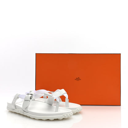 Hermes Calfskin Womens Inboard Sandals 38 White 7 of 7