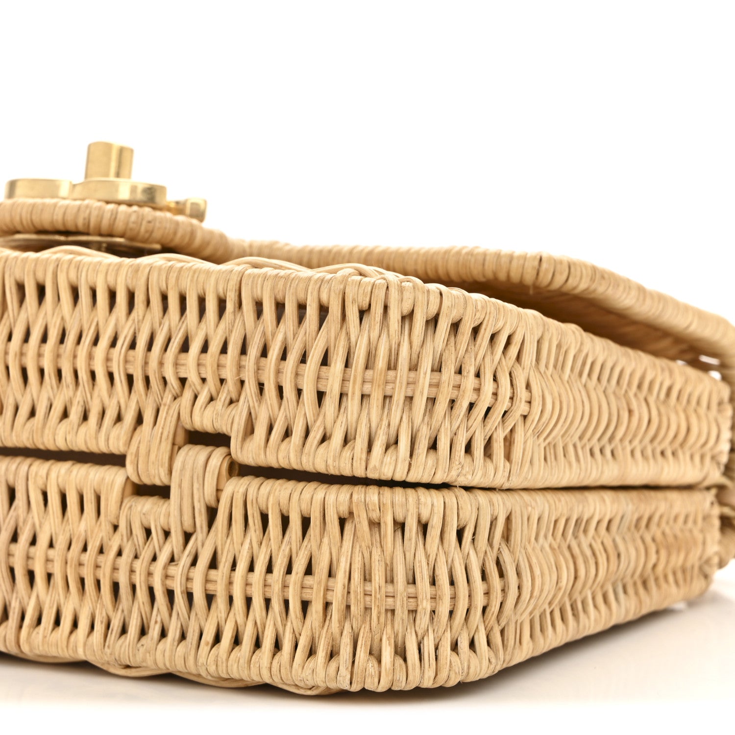 Chanel Braided Rattan Mini CC Top Handle Flap Beige 10 of 11