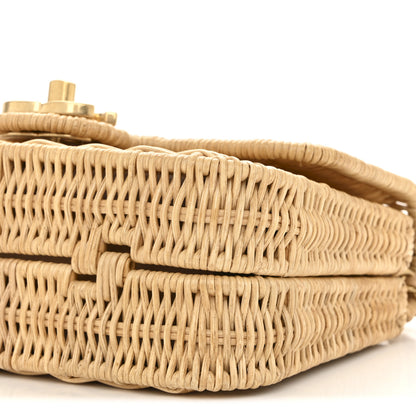 Chanel Braided Rattan Mini CC Top Handle Flap Beige 10 of 11