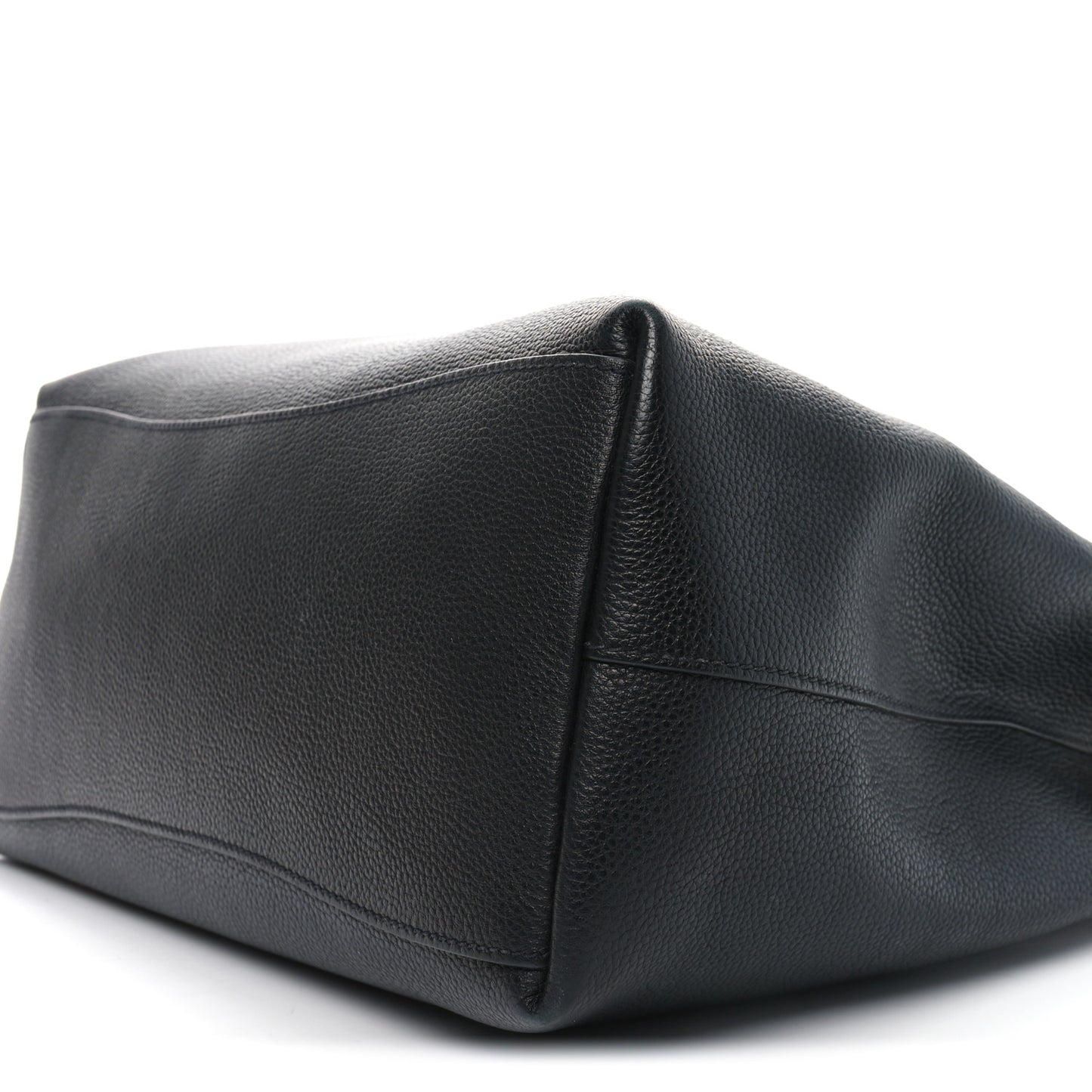 Vitello Phenix Embossed Logo Hobo Black