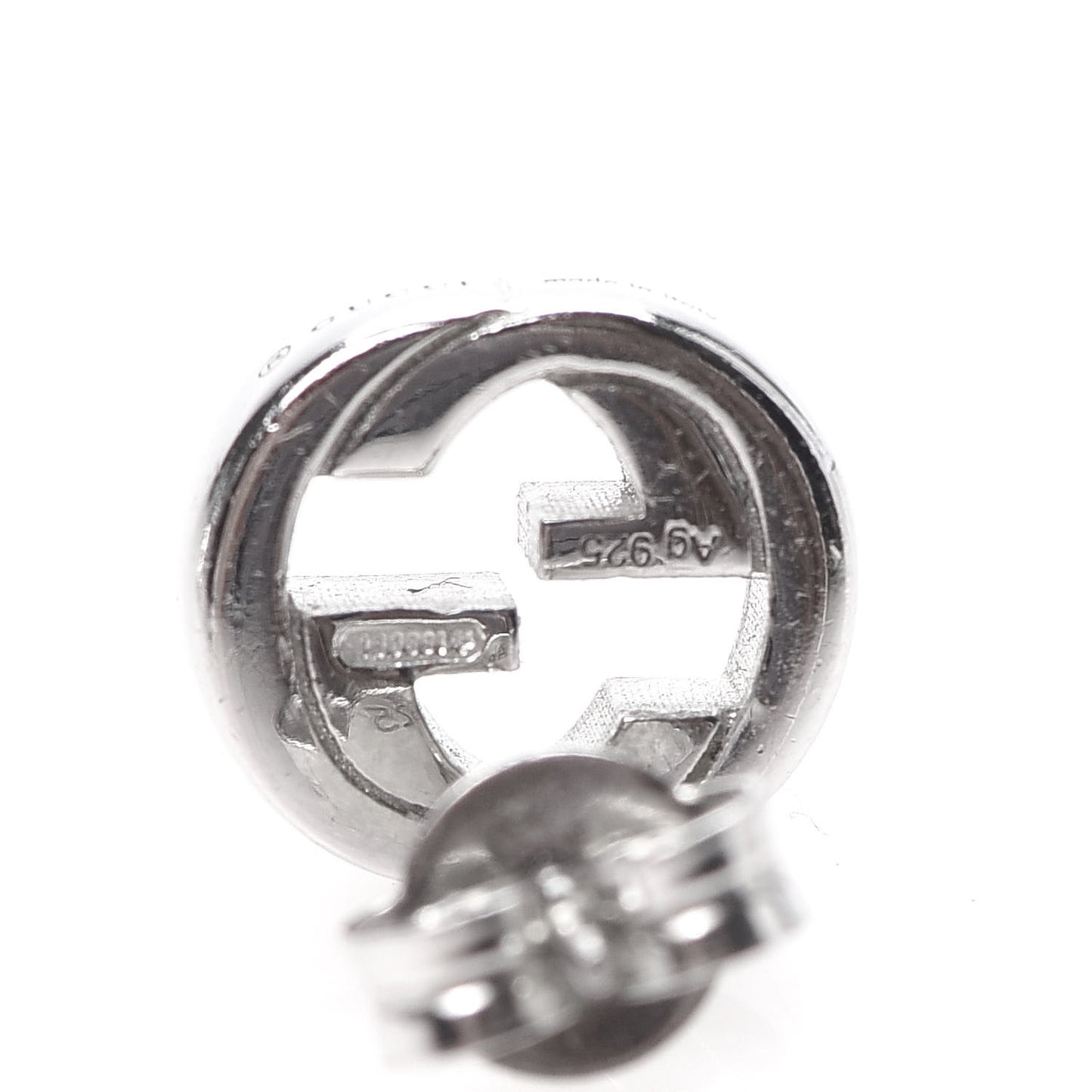 Sterling Silver Interlocking GG Stud Earrings