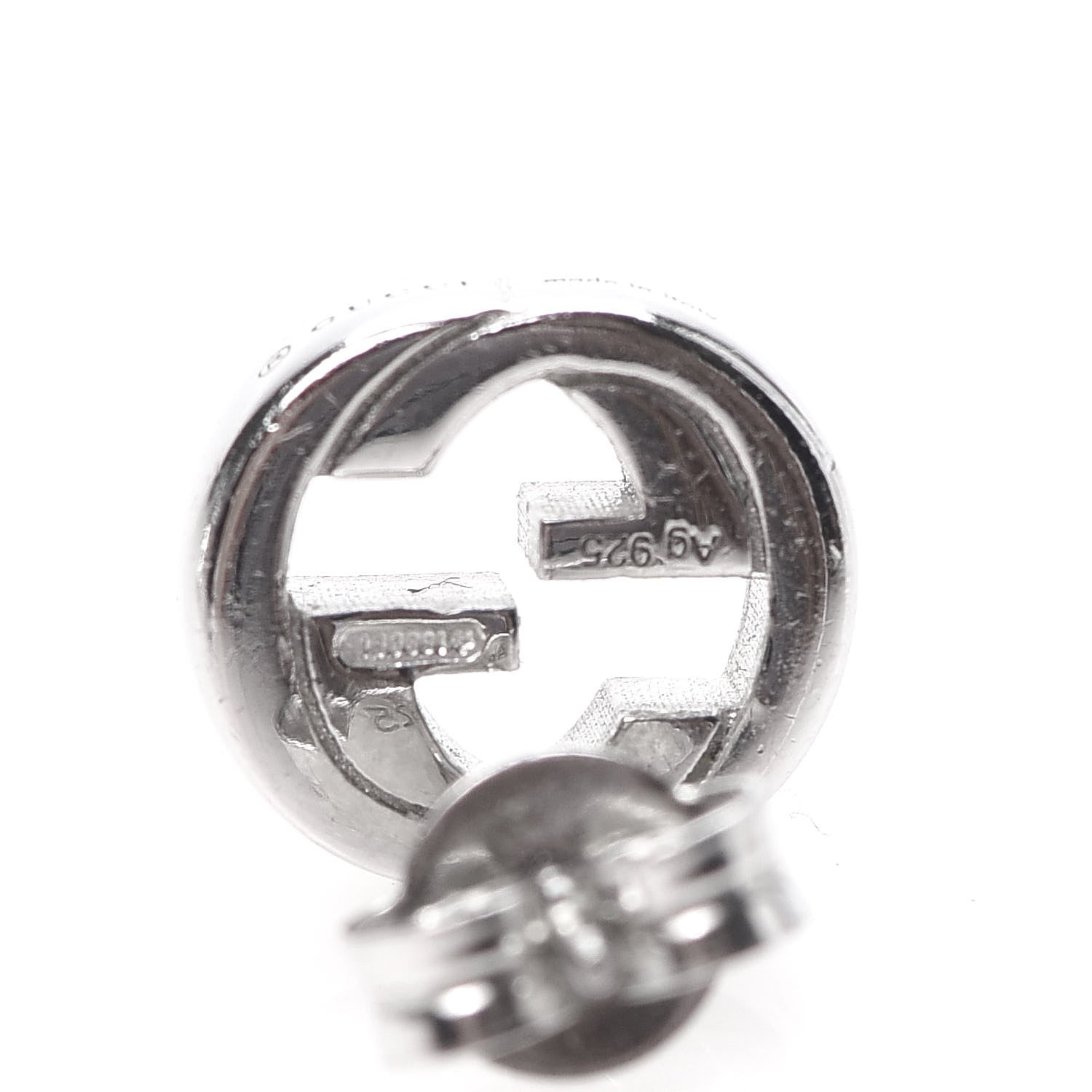 Gucci Sterling Silver Interlocking GG Stud Earrings 4 of 5