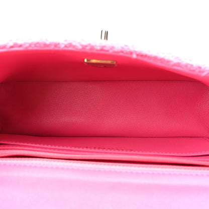 Chanel Cashmere Tweed Quilted Mini Rectangular Flap Fuchsia 5 of 11