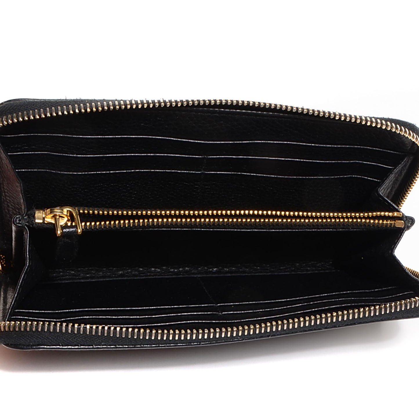 Vitello Daino Zip Around Wallet Nero Black