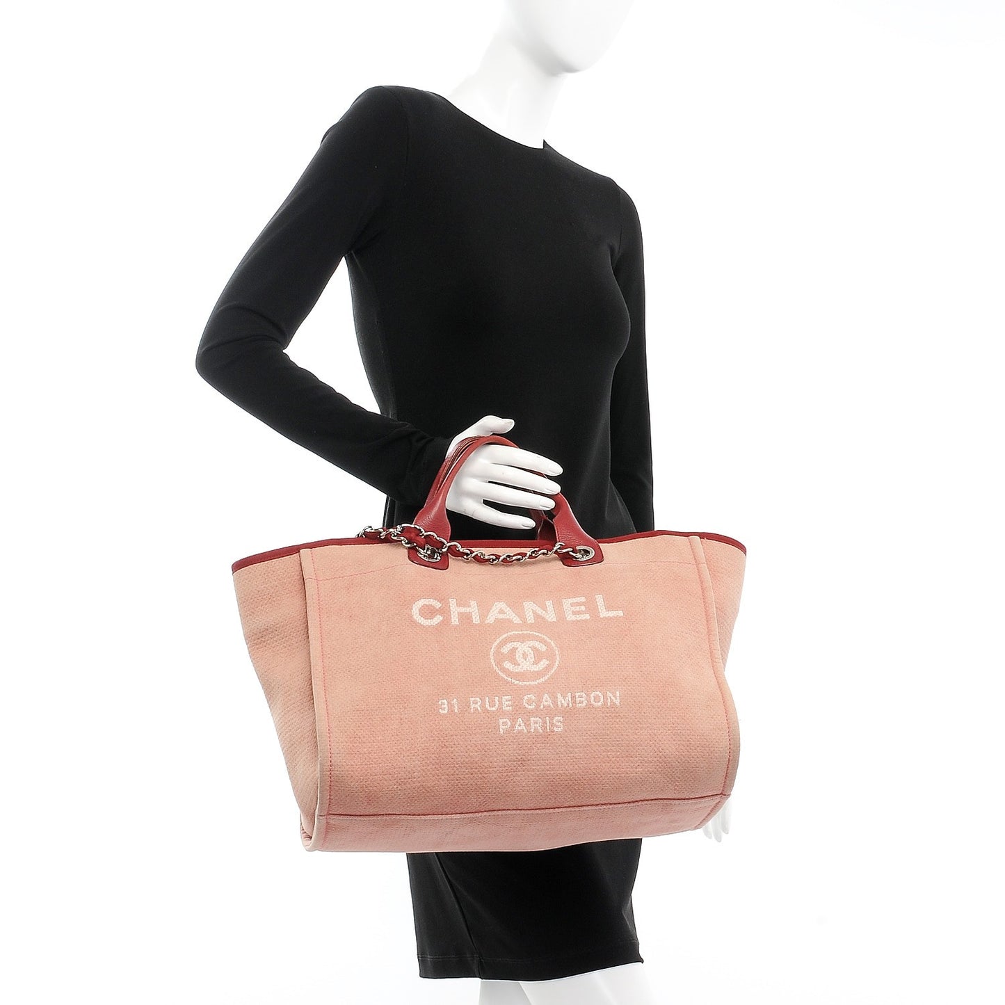 Canvas Large Deauville Tote Red