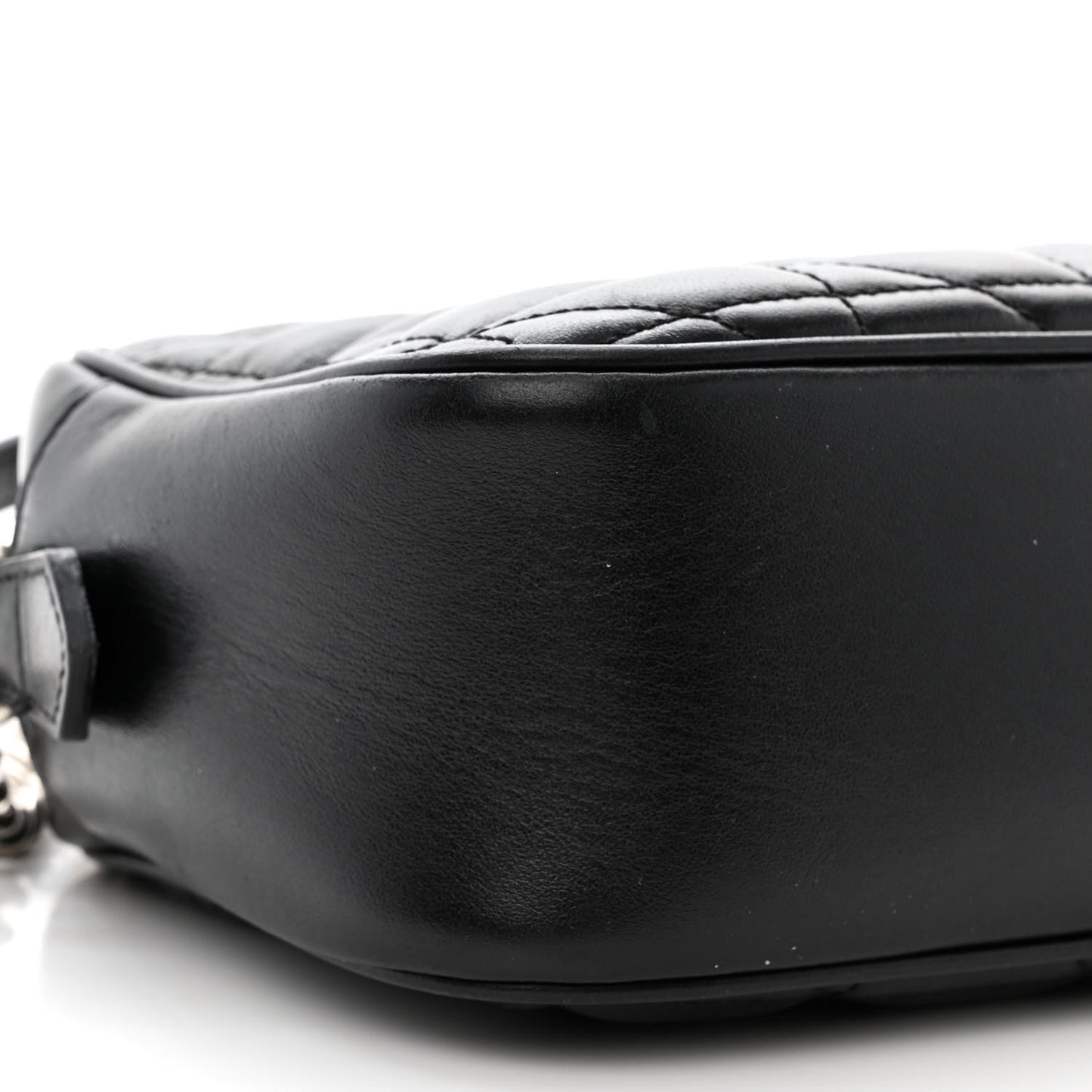 Calfskin Matelasse Aria Small GG Marmont Chain Shoulder Bag Black