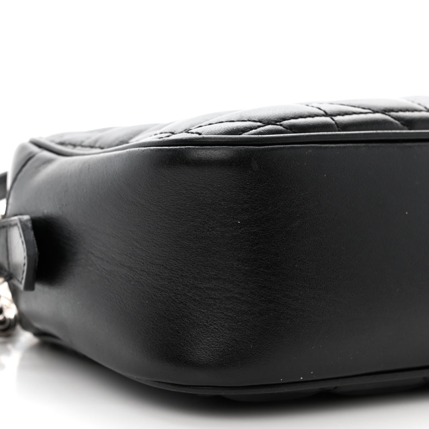 Gucci Calfskin Matelasse Aria Small GG Marmont Chain Shoulder Bag Black 10 of 13