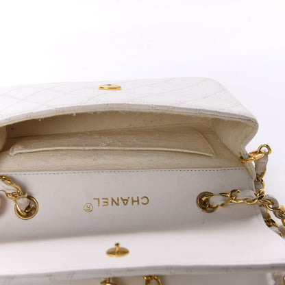 Chanel Calfskin Diamond Double Stitch Flap White 5 of 22