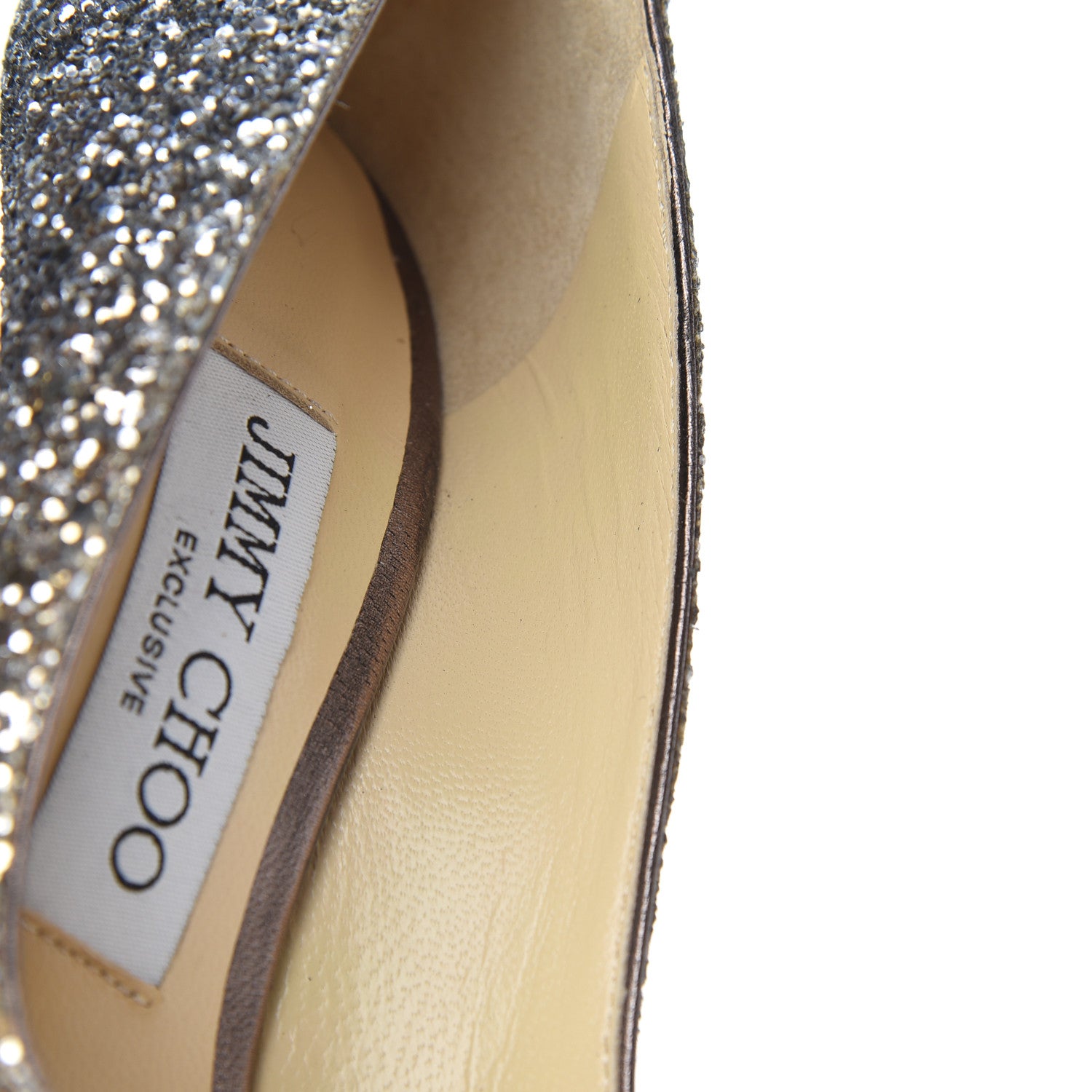Jimmy Choo Coarse Glitter Romy 100 Pumps 34 Antique Gold 9 of 10