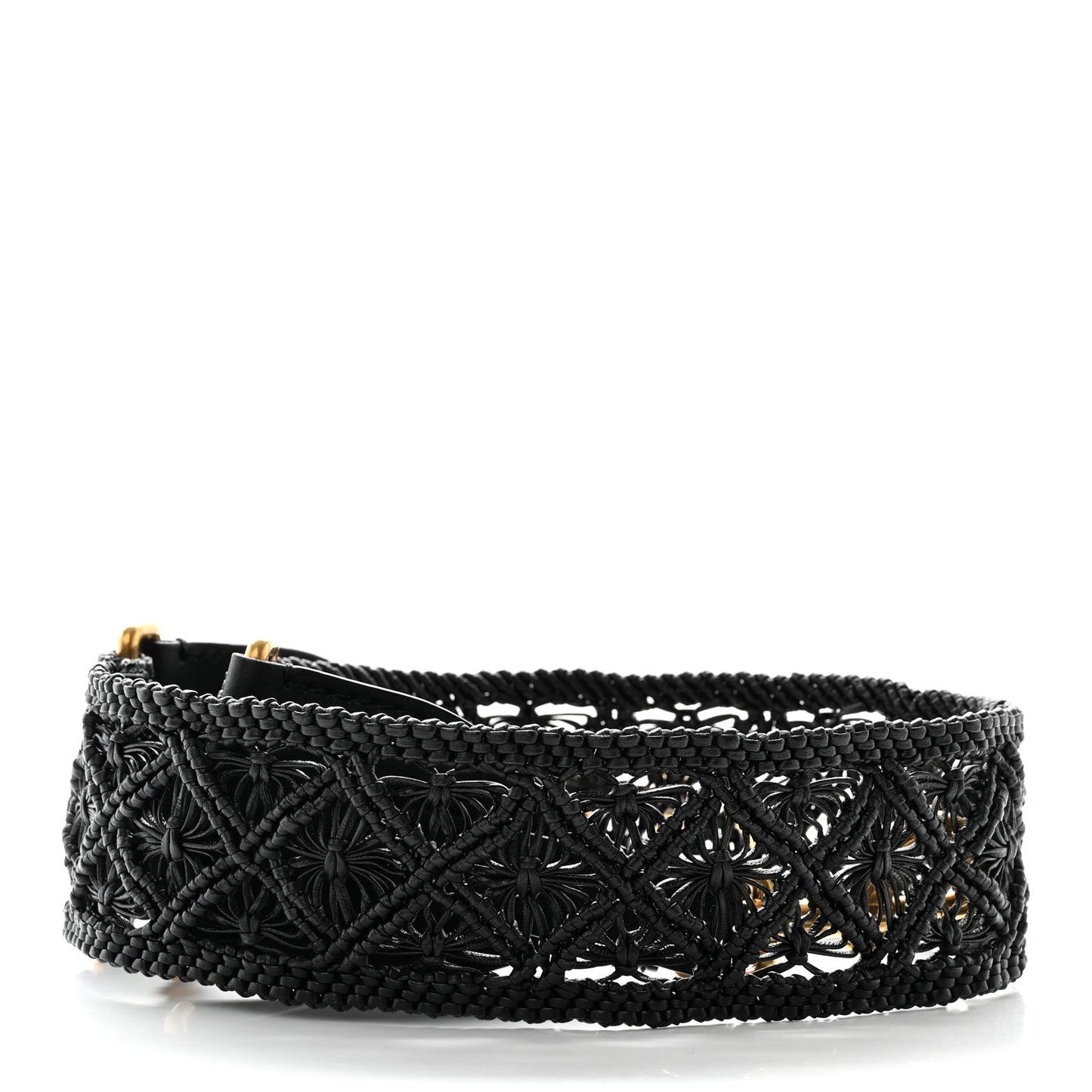 Raffia Woven Shoulder Strap Black