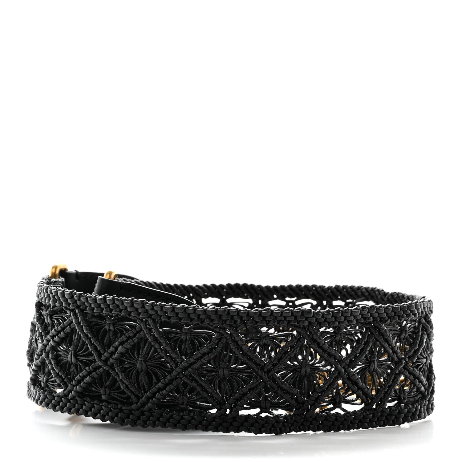 Christian Dior Raffia Woven Shoulder Strap Black 2 of 7
