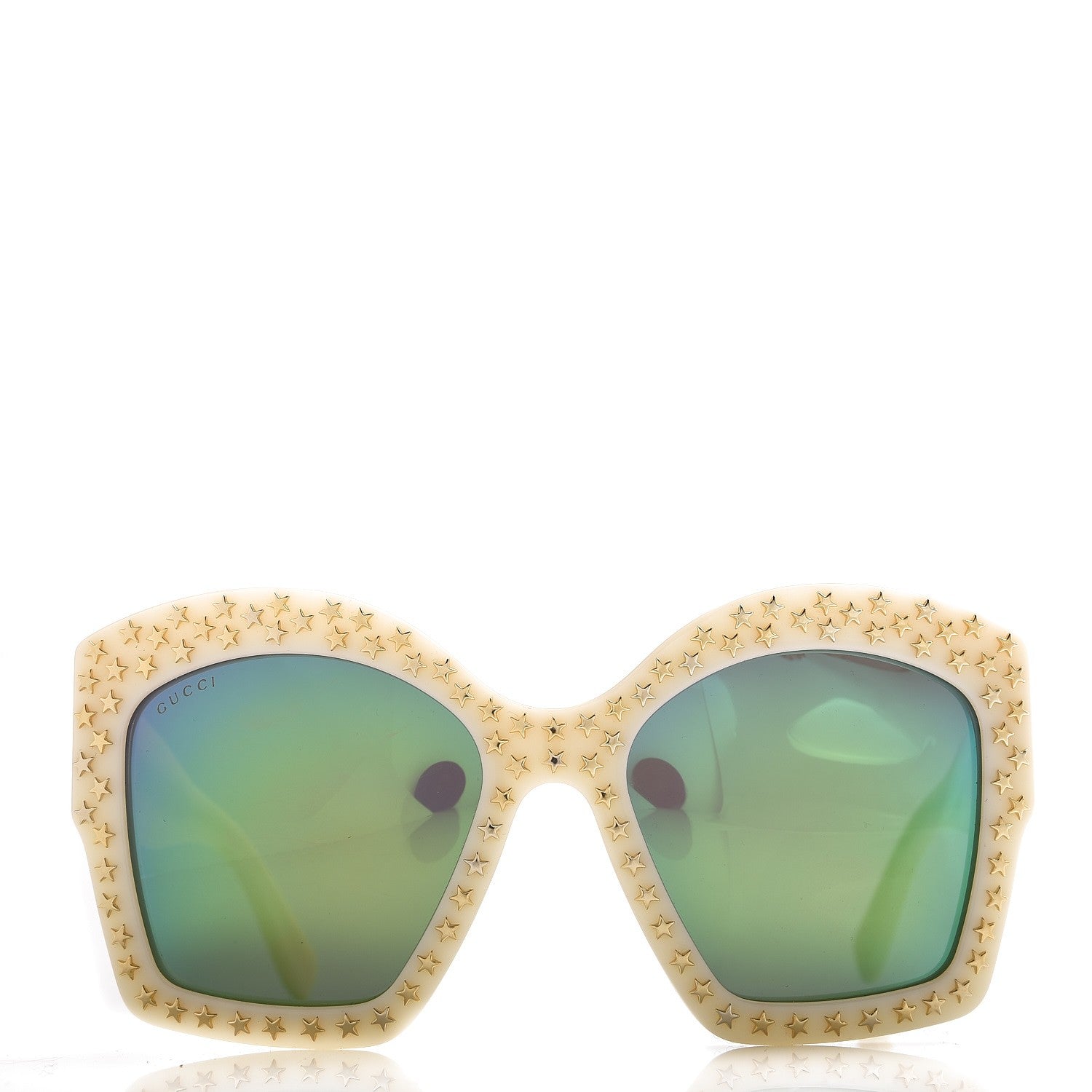 Gucci Square Frame Star Sunglasses GG 3870/S Ivory Gold 2 of 8
