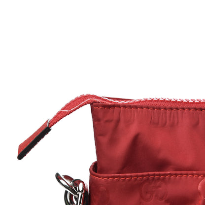 Gucci Nylon Monogram Dollar Calfskin Medium Vertical Tote Vibrant Red 10 of 10