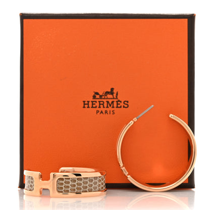 Hermes Lizard Olympe Earrings Ficelle 6 of 6