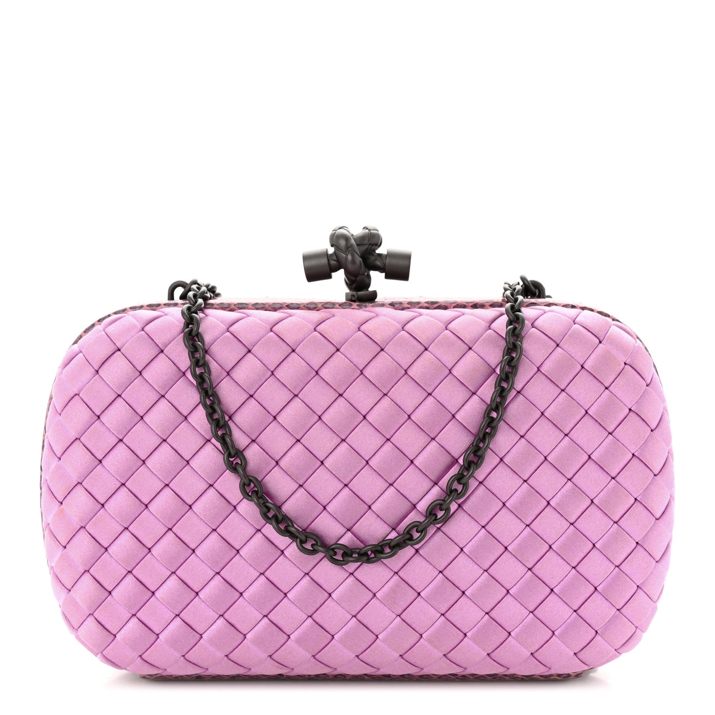 Satin Intreccio Impero Ayers Knot Clutch Orchid