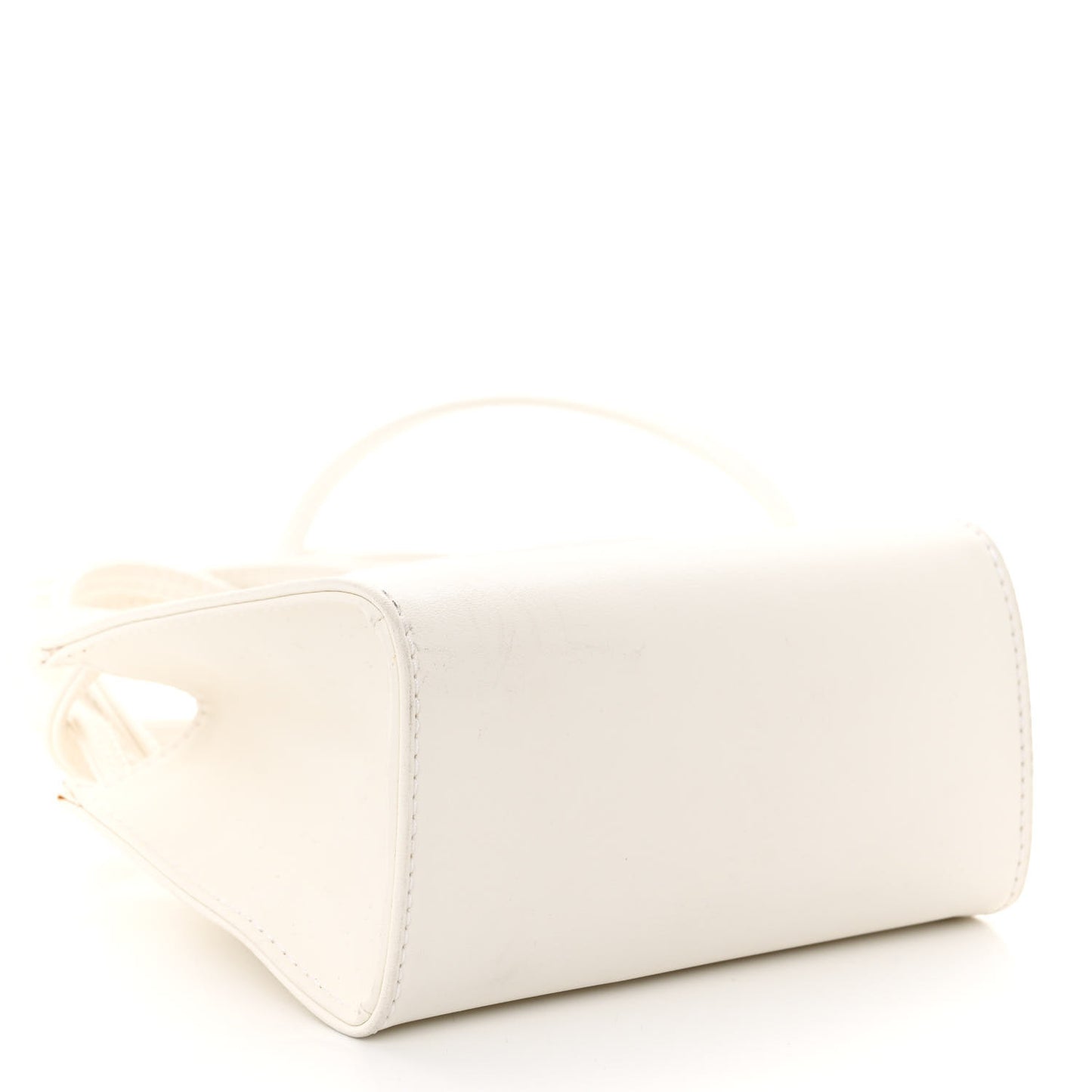 Vegan Leather Small Shopping Bag White