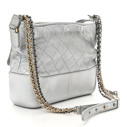 Chanel Metallic Aged Calfskin Quilted Medium Gabrielle Silver 3 of 11