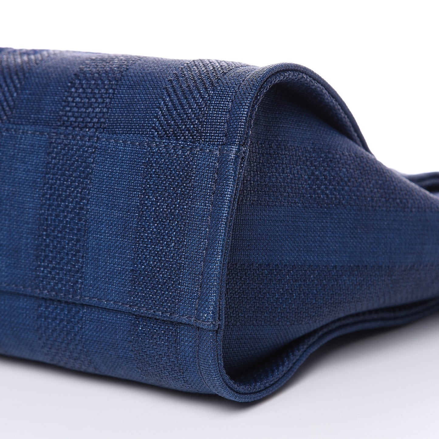 Mixed Fibers Striped Small Deauville Tote Navy Blue