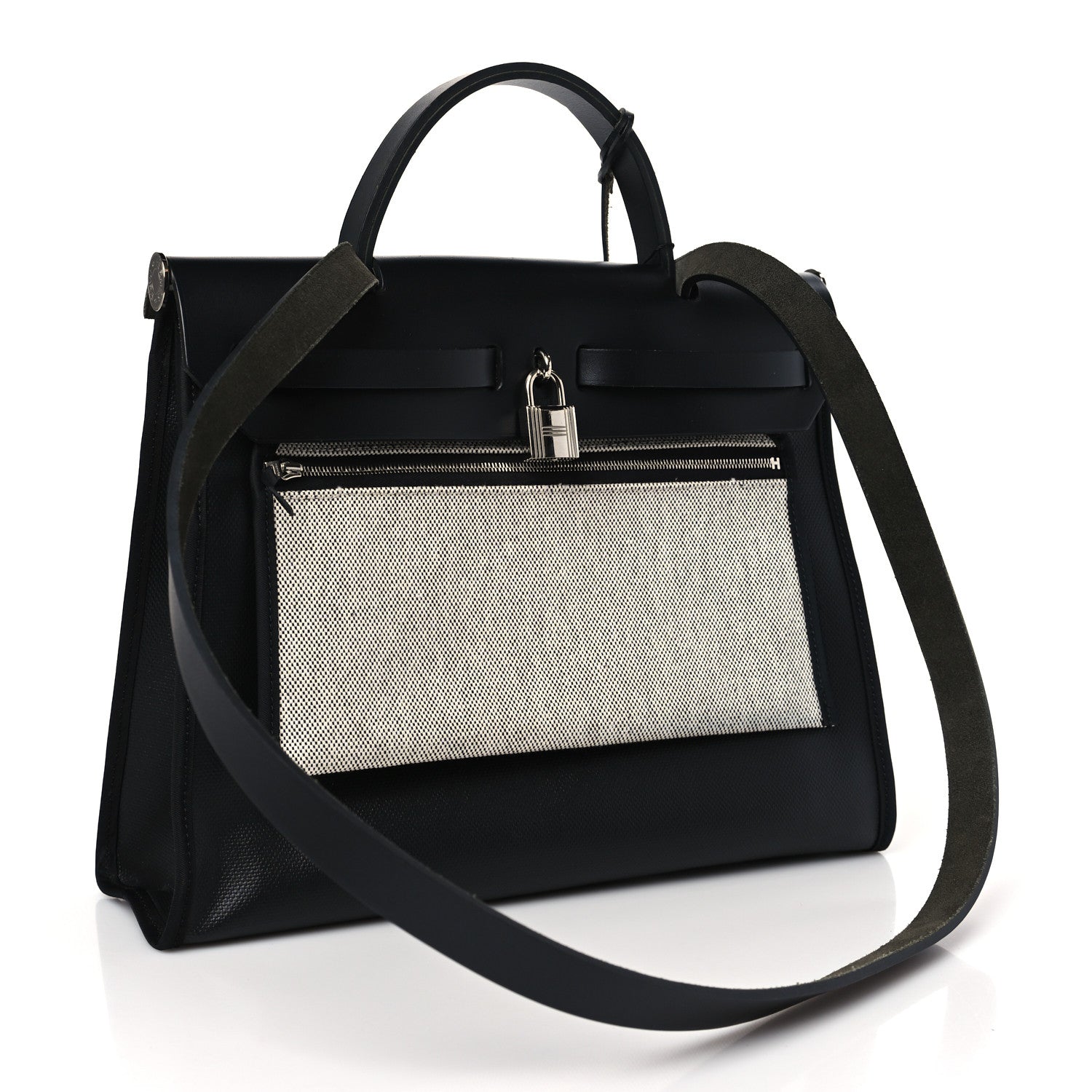 Hermes Toile H Berline Vache Hunter Herbag Zip PM 31 Black 4 of 10