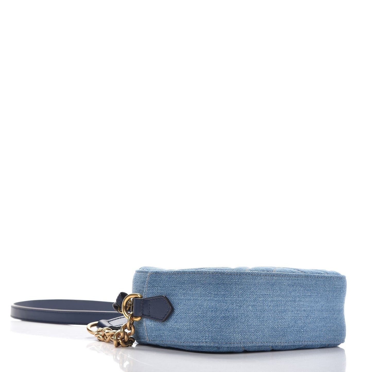 Denim Matelasse Mini Pearly GG Marmont Chain Shoulder Bag Blue