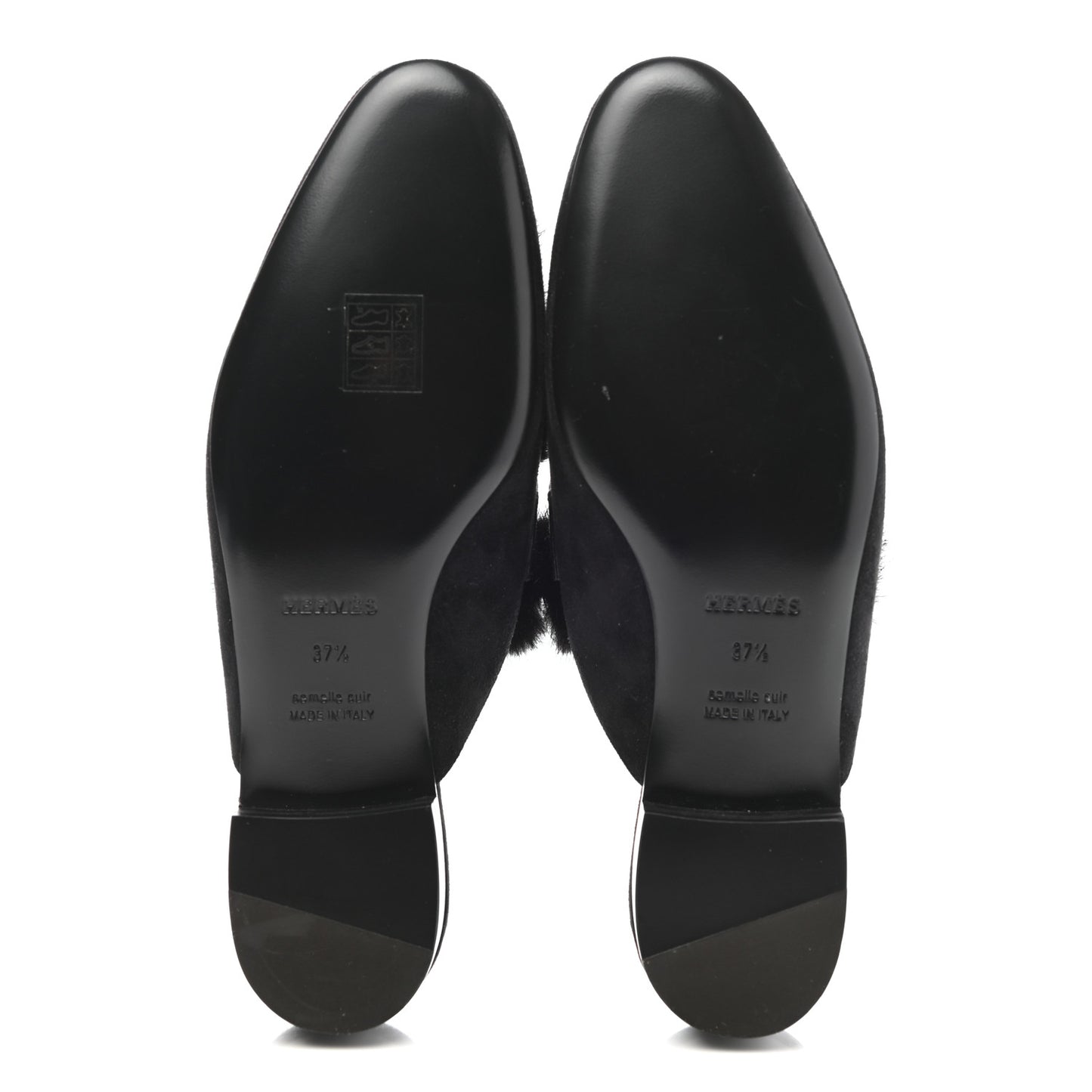 Mink Fur Suede Goatskin Trocadero Mule 37.5 Black
