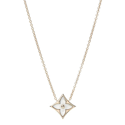 Louis Vuitton 18K Pink Gold Mother Of Pearl Blossom Pendant Necklace 1 of 6