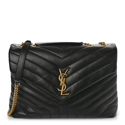 Saint Laurent Calfskin Y Quilted Monogram Medium Loulou Chain Satchel Black 1 of 11