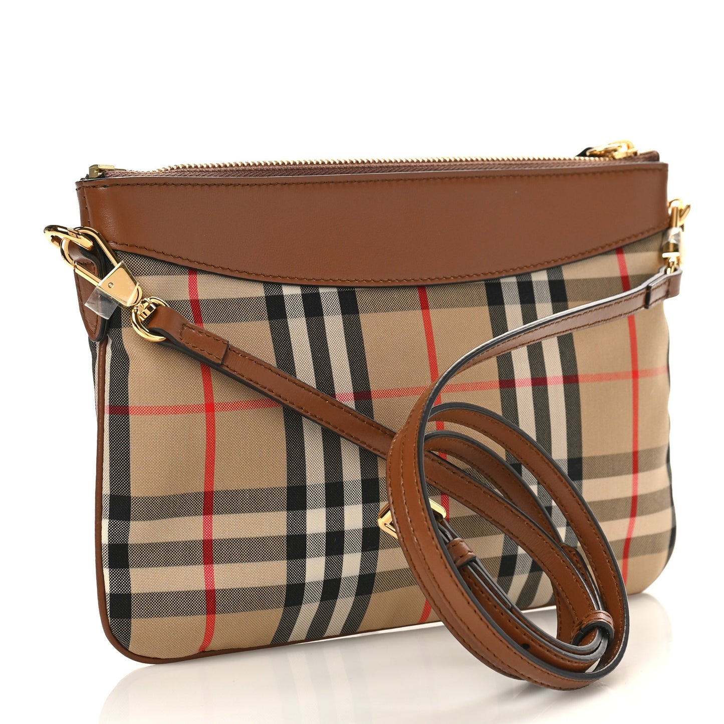 Horseferry Check Peyton Crossbody Clutch Bag Brown