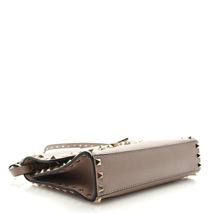 Valentino Garavani Pebbled Calfskin Medium Rockstud Flip Lock Crossbody Bag Poudre 4 of 8