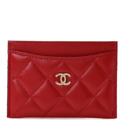 Chanel Lambskin Quilted Card Holder Red 1 of 9