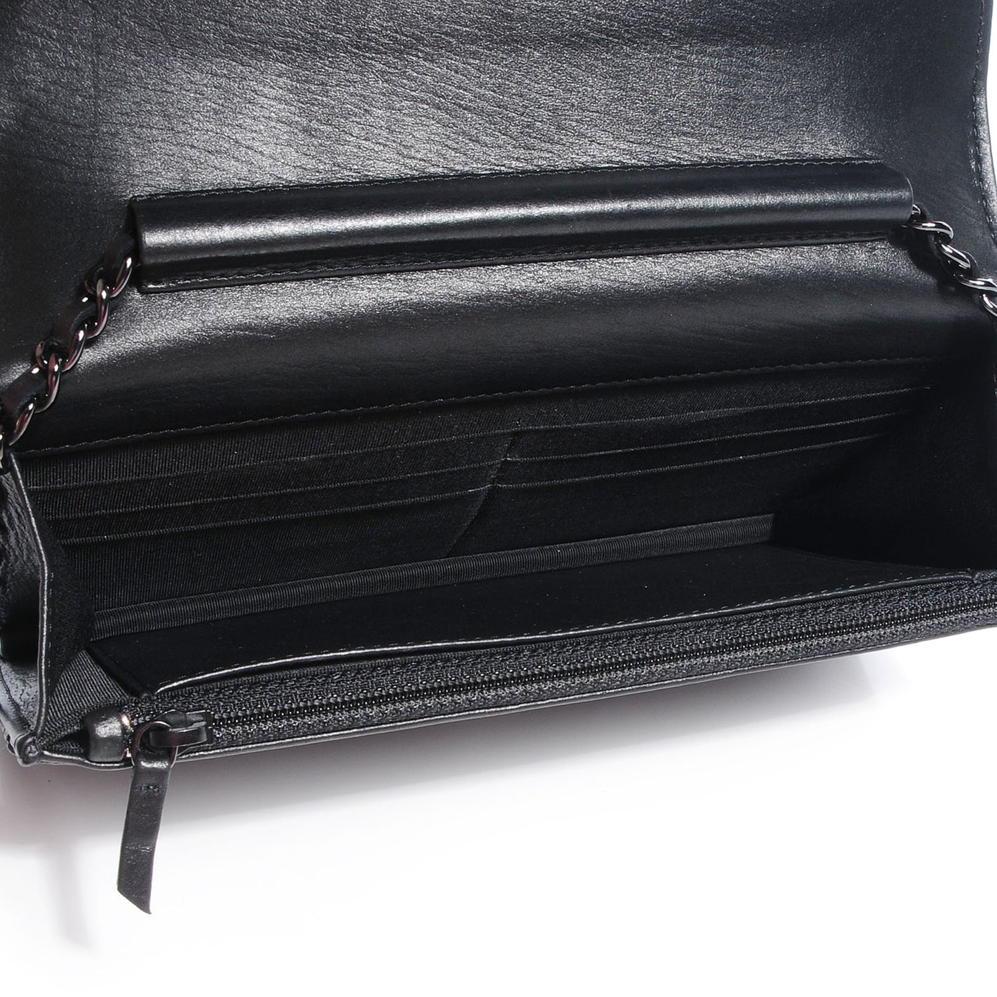 Lambskin Quilted Boy Wallet On Chain WOC So Black