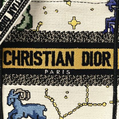 Christian Dior Canvas Embroidered Pixel Zodiac Mini Book Tote Phone Bag Latte Multicolor 8 of 10