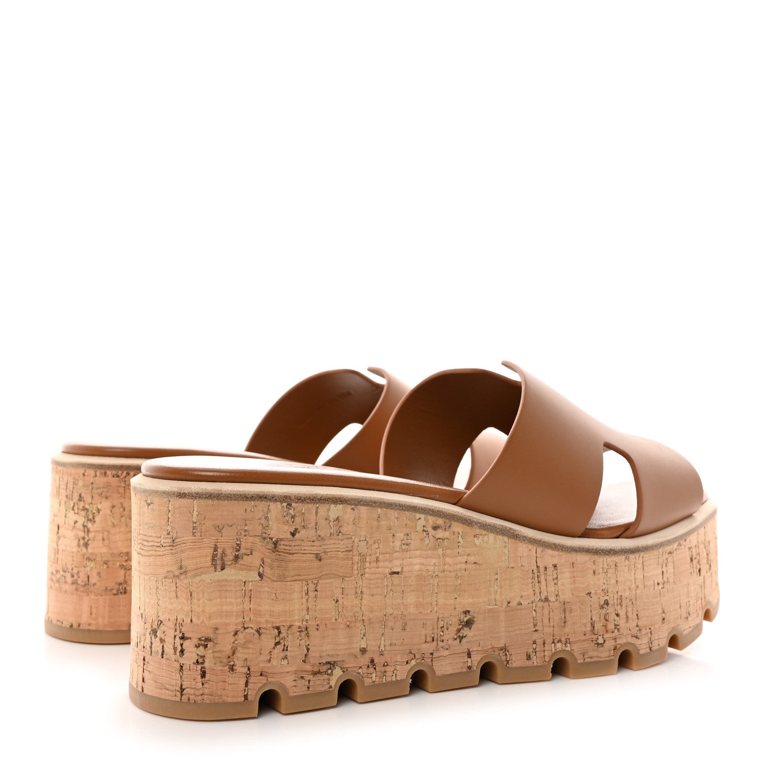 Hermes Calfskin Cork Eze 30 Sandals 38 Marron Glaise 4 of 9