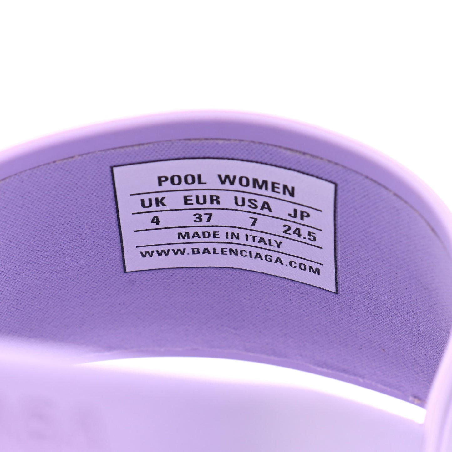 Rubber BB Womens Pool Slide Sandals 37 Lilac