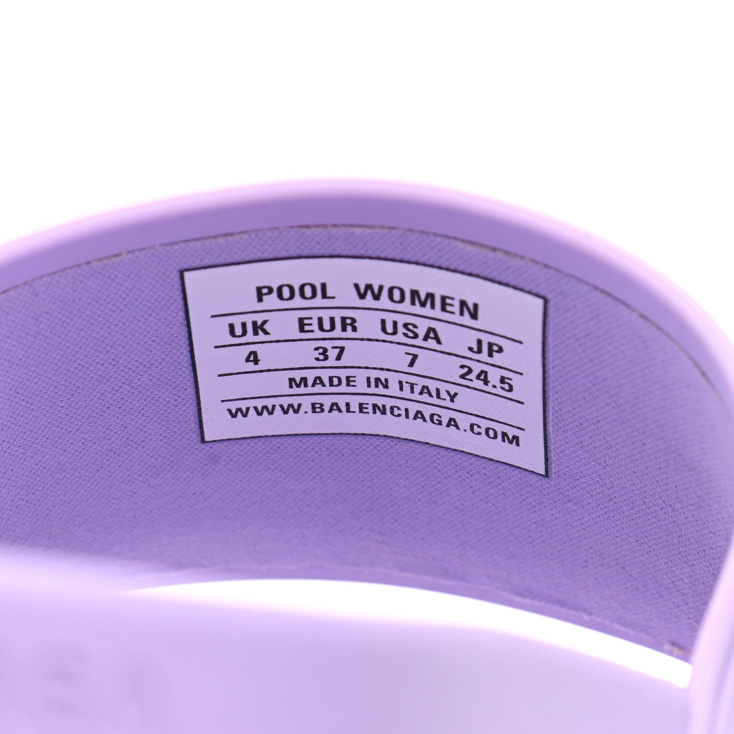 Balenciaga Rubber BB Womens Pool Slide Sandals 37 Lilac 8 of 9