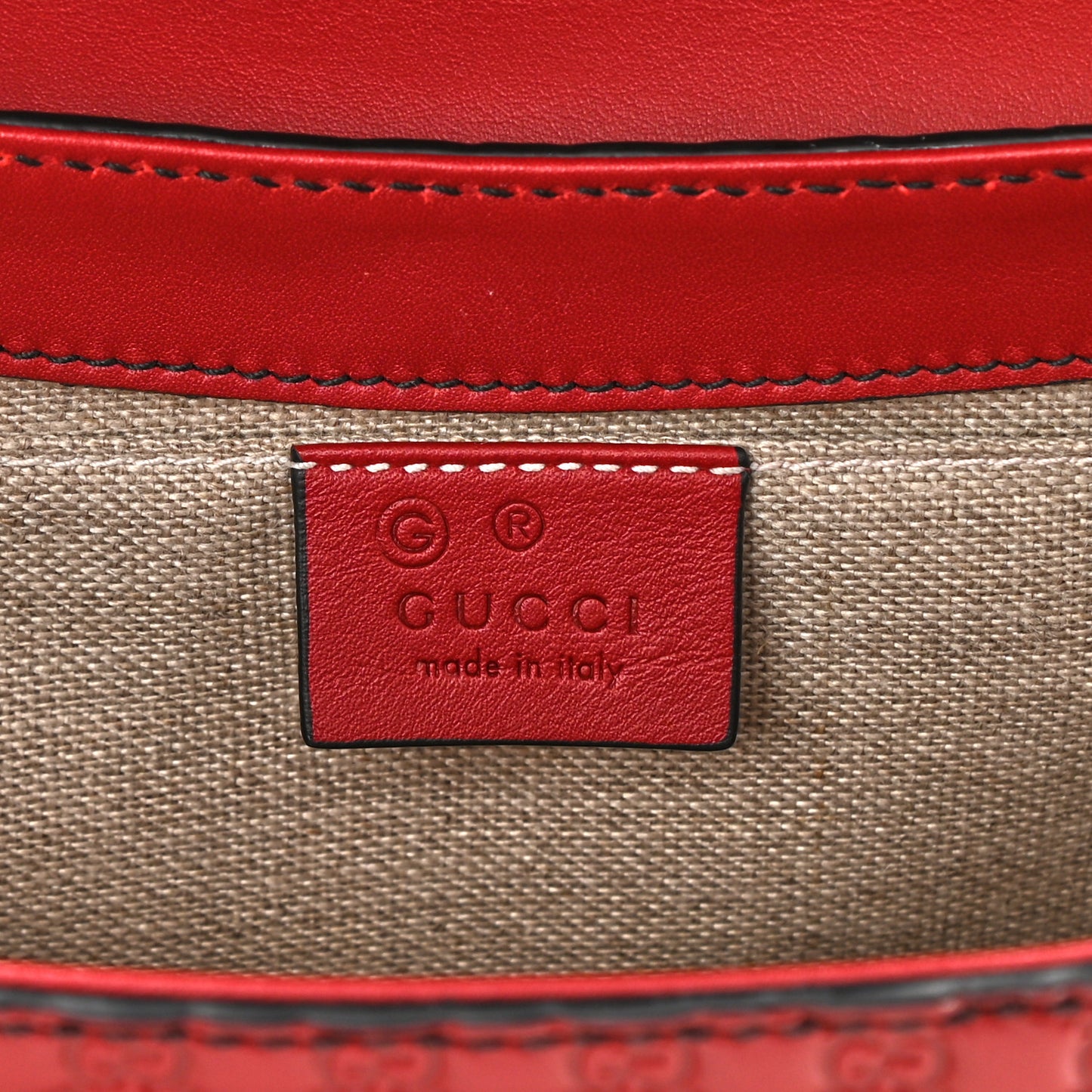 Microguccissima Medium Emily Chain Shoulder Bag Red