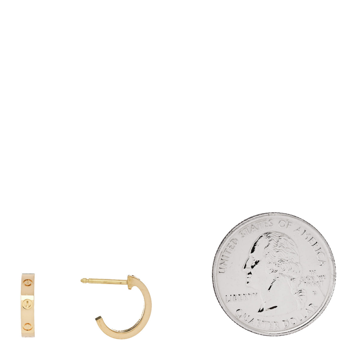 Cartier 18K Yellow Gold Small LOVE Hoop Earrings 2 of 6