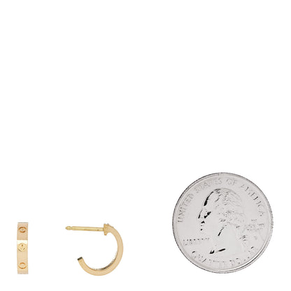 Cartier 18K Yellow Gold Small LOVE Hoop Earrings 2 of 6