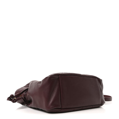 Saint Laurent Lambskin Matelasse Monogram Medium Jamie Shoulder Pouch Bag Rouge Cabernet 4 of 10