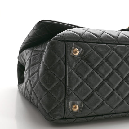 Chanel Calfskin Quilted XXL Travel Flap Bag Black 9 of 10