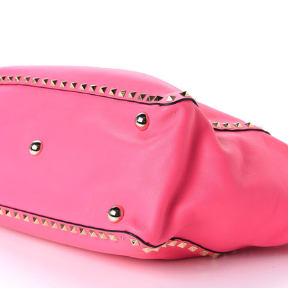 Valentino Garavani Vitello Medium Rockstud Tote Fuxia Fluo 8 of 10