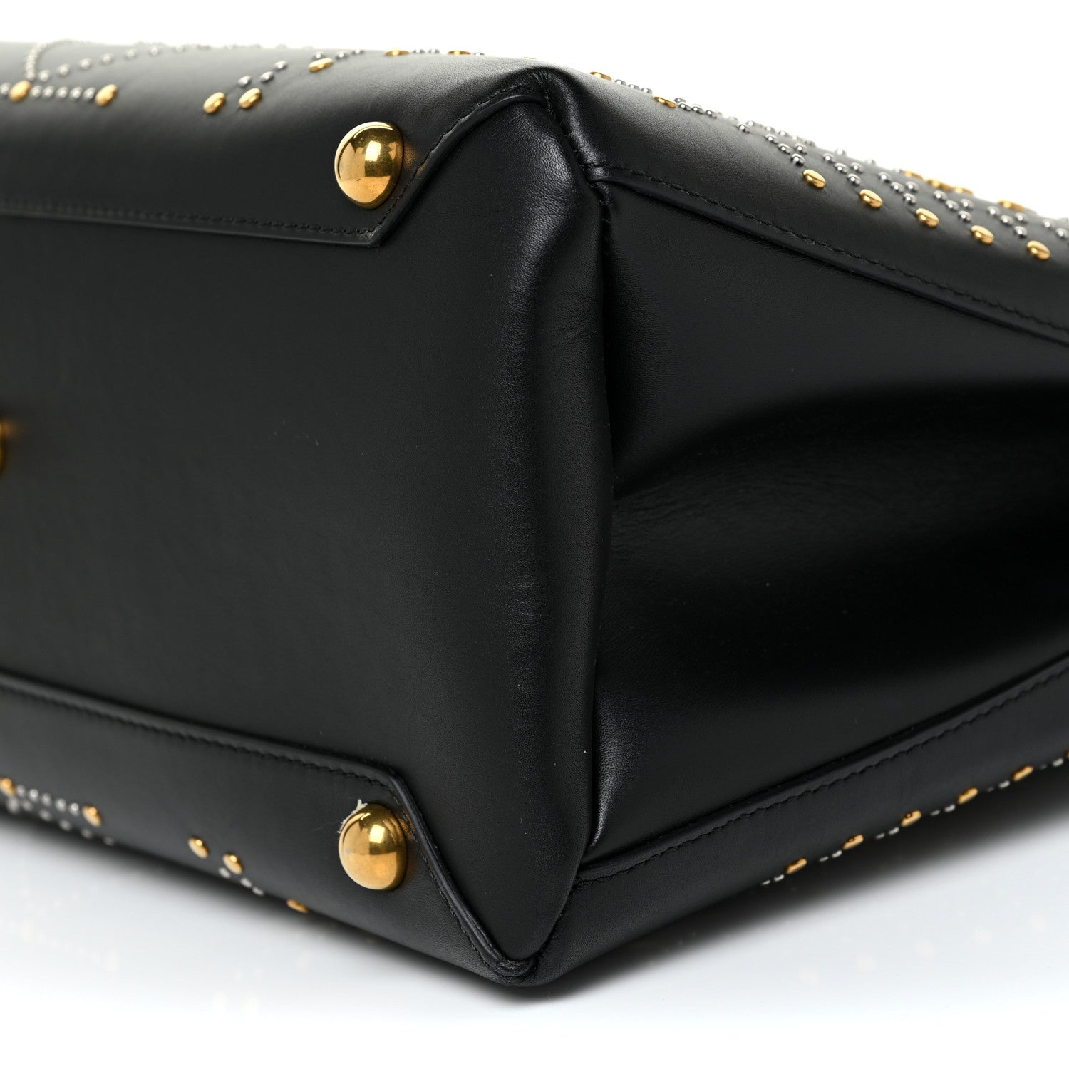 Burberry Smooth Calfskin Riveted Medium Banner Tote Black 10 of 11