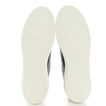Chanel Calfskin CC Womens Sneakers 37.5 Black 6 of 10