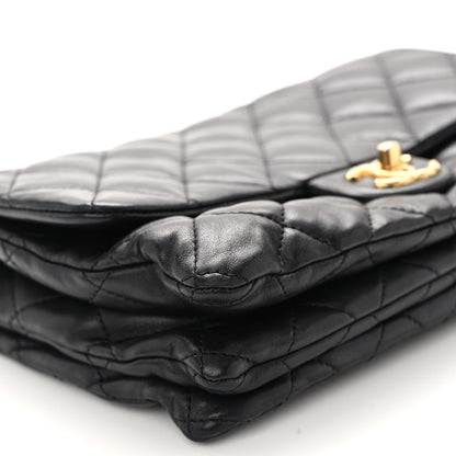 Chanel Lambskin Quilted Medium Pillow Crush Flap Bag Black 9 of 12