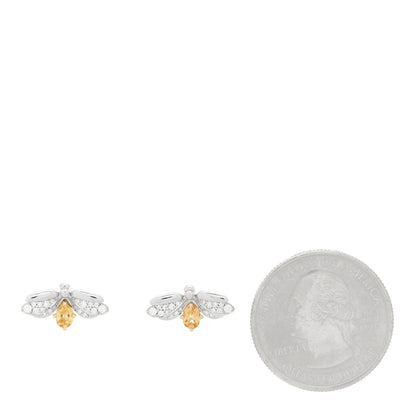 Tiffany Platinum 18K Yellow Gold Diamond Spessartine Paper Flowers Firefly Earrings 2 of 6